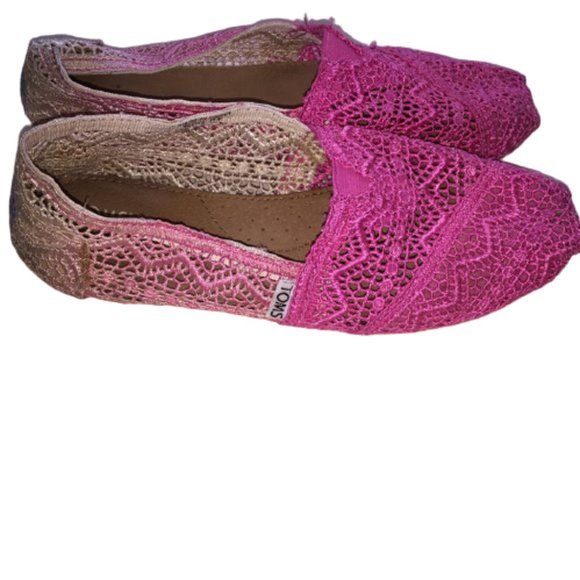 Toms Pink & White flat - Picture 2 of 6